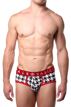 Male Basics Black/Red Houndstooth Brief thumbnail 1