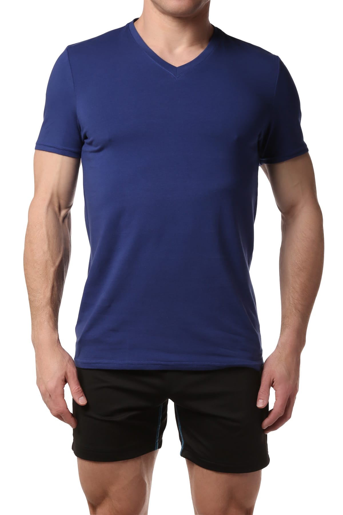 Male Basics Carbon Blue Everyday Pima V-Neck