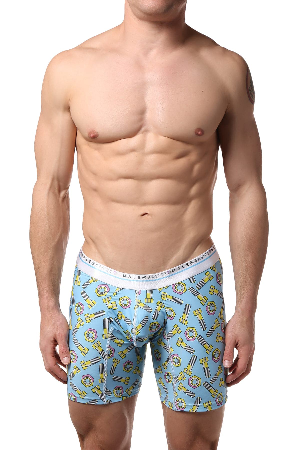 Male Basics Nut/Bolts-Printed Hipster Boxer Brief