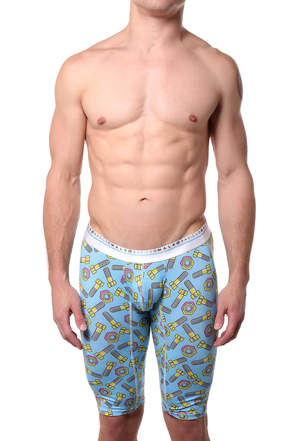 Male Basics Nuts/Bolts-Printed Athletic Microfiber Boxer