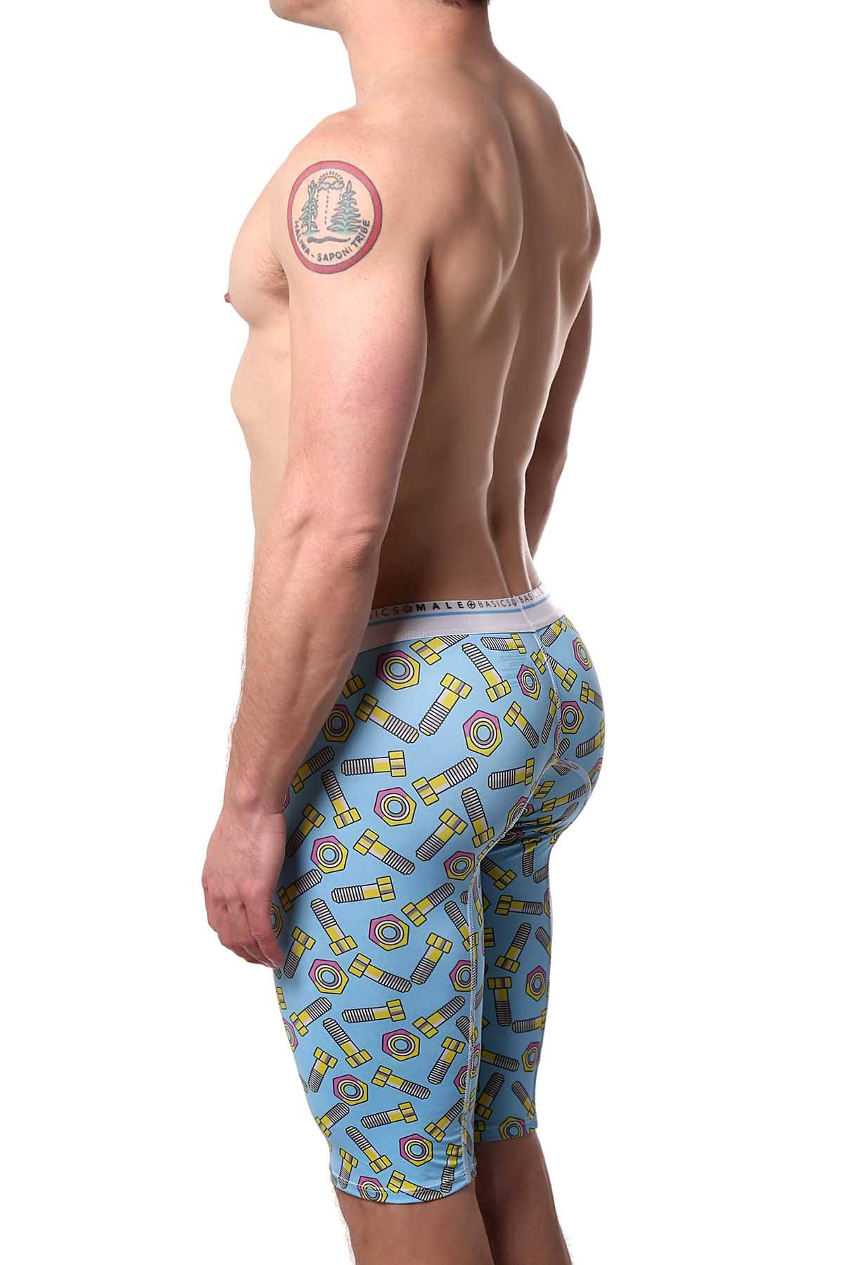 Male Basics Nuts/Bolts-Printed Athletic Microfiber Boxer