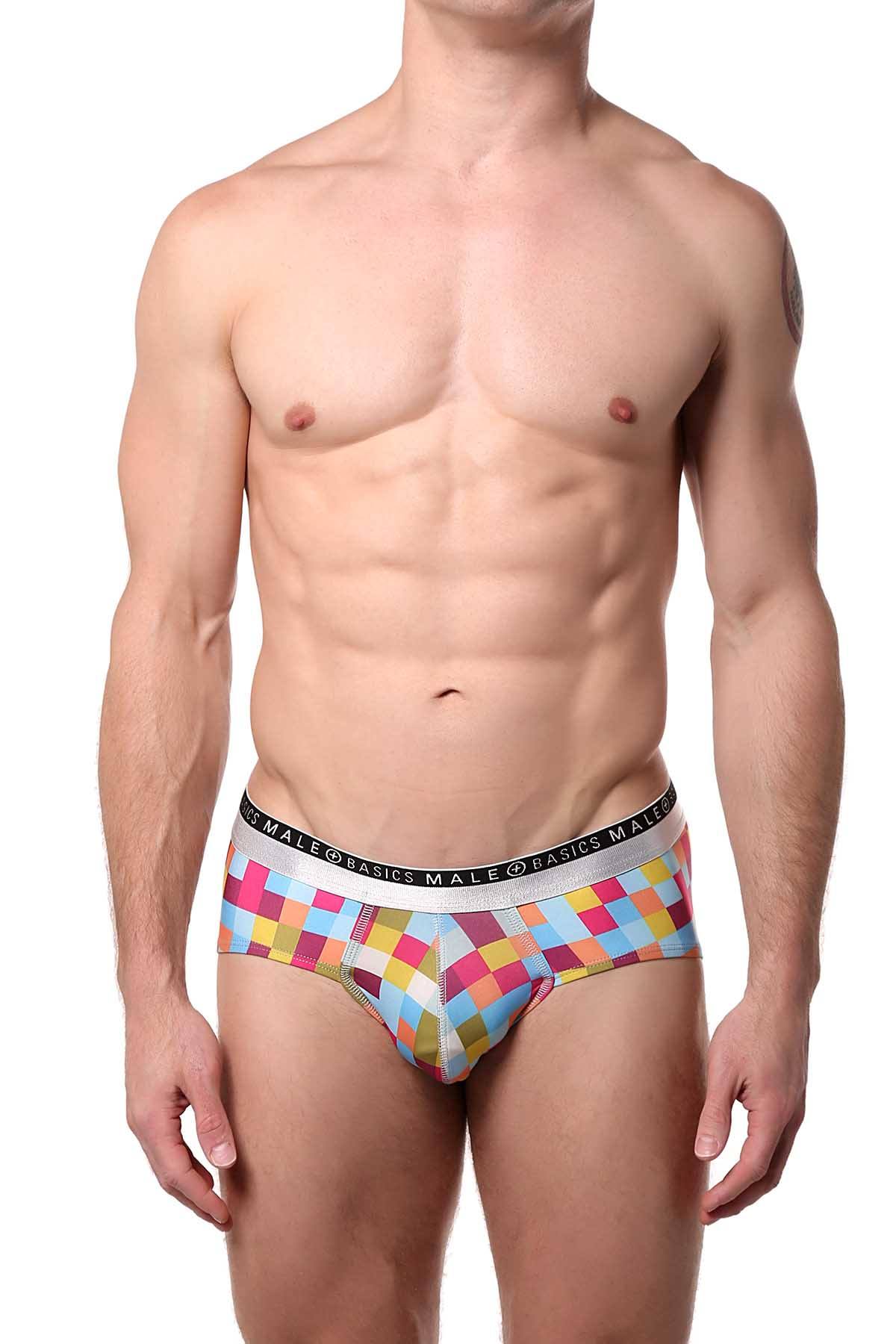 Male Basics Plum Pixels Hipster Brief