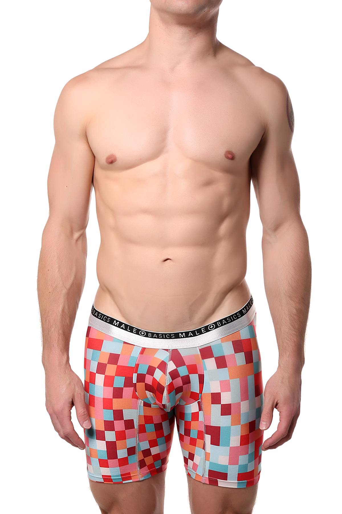 Male Basics Red Pixels Hipster Boxer Brief