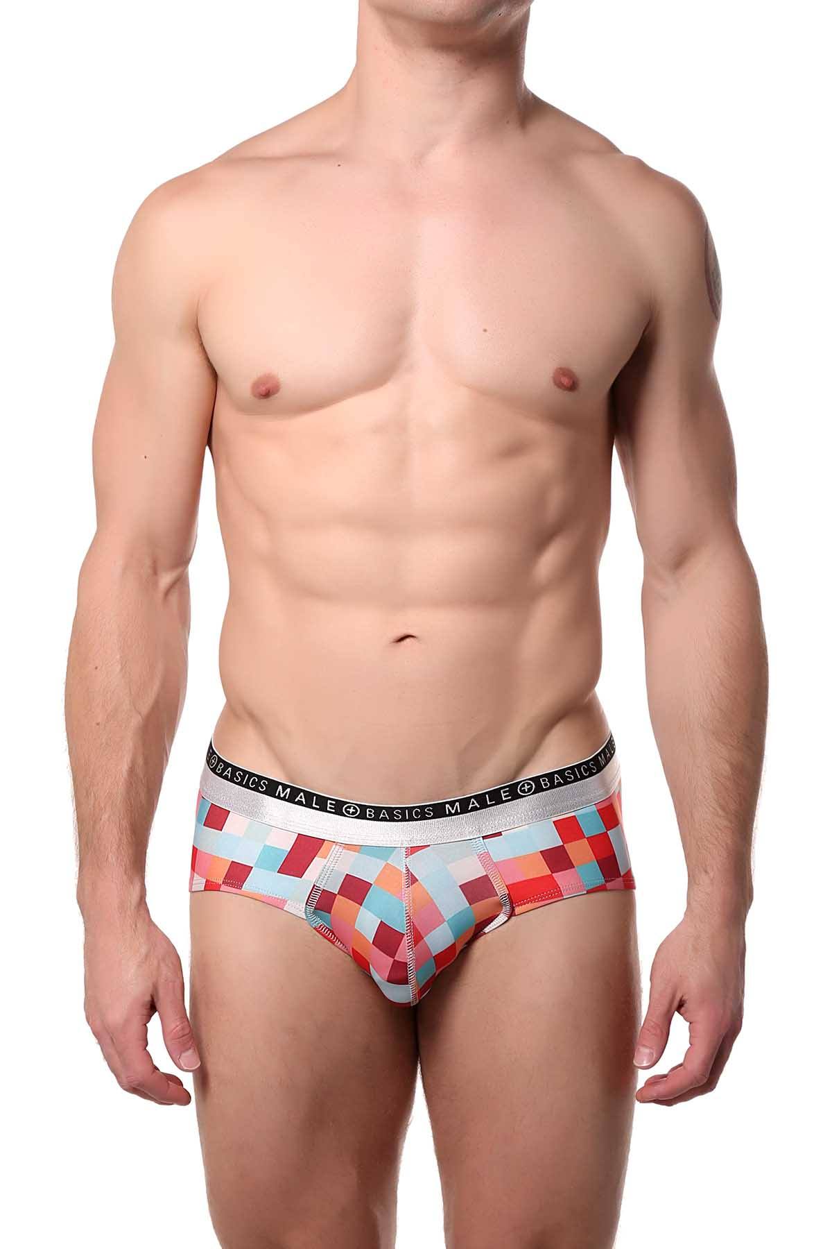 Male Basics Red Pixels Hipster Brief