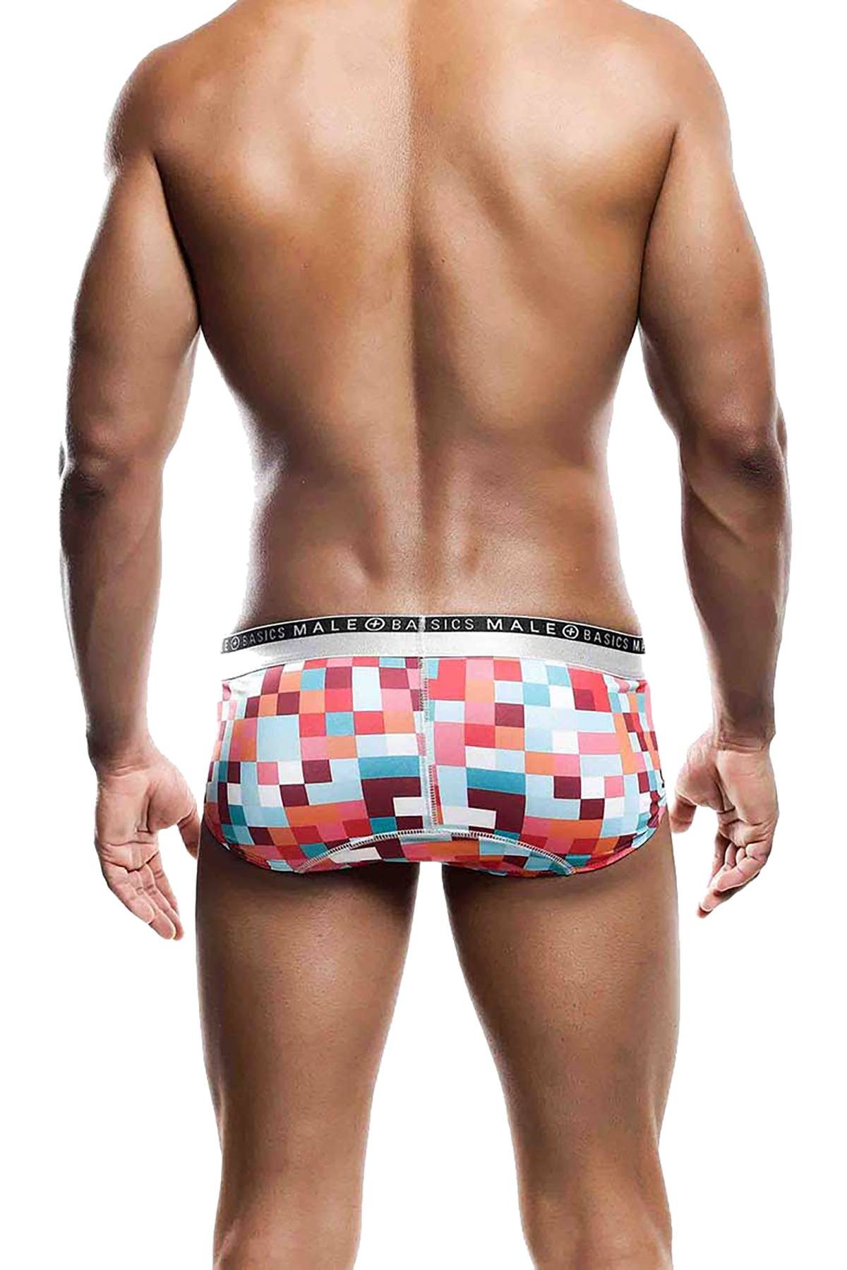 Male Basics Red Pixels Hipster Brief