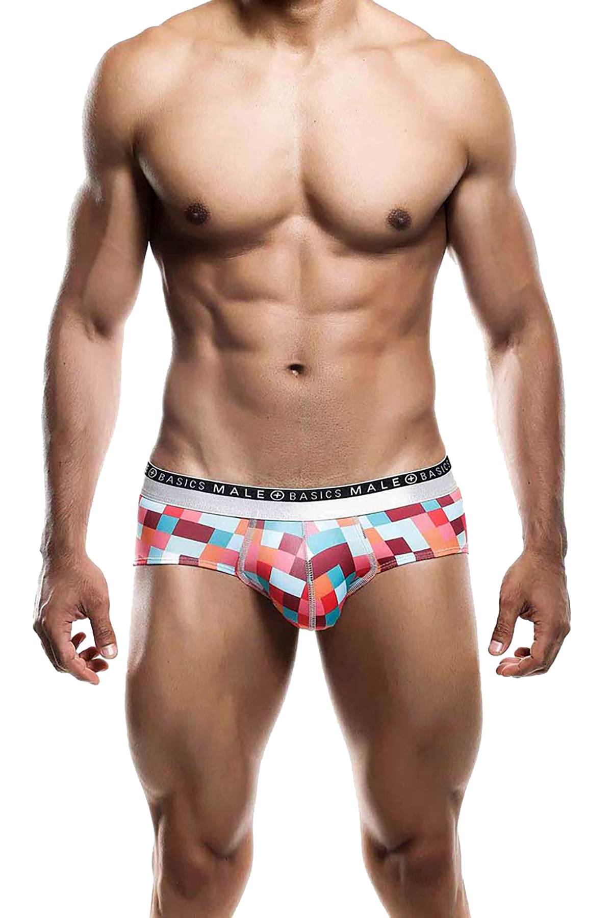 Male Basics Red Pixels Hipster Brief