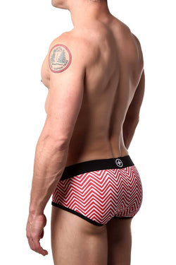 Male Basics Red/White Chevron Brief thumbnail 2