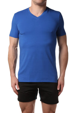 Male Basics Turquoise-Sea Everyday Pima V-Neck Tee thumbnail 1