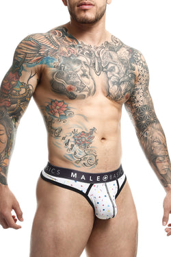 Male Basics White Confetti Sexy Pouch Thong thumbnail 2