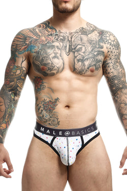Male Basics White Confetti Sexy Pouch Thong thumbnail 1