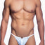 Male Basics White Zipper G-String