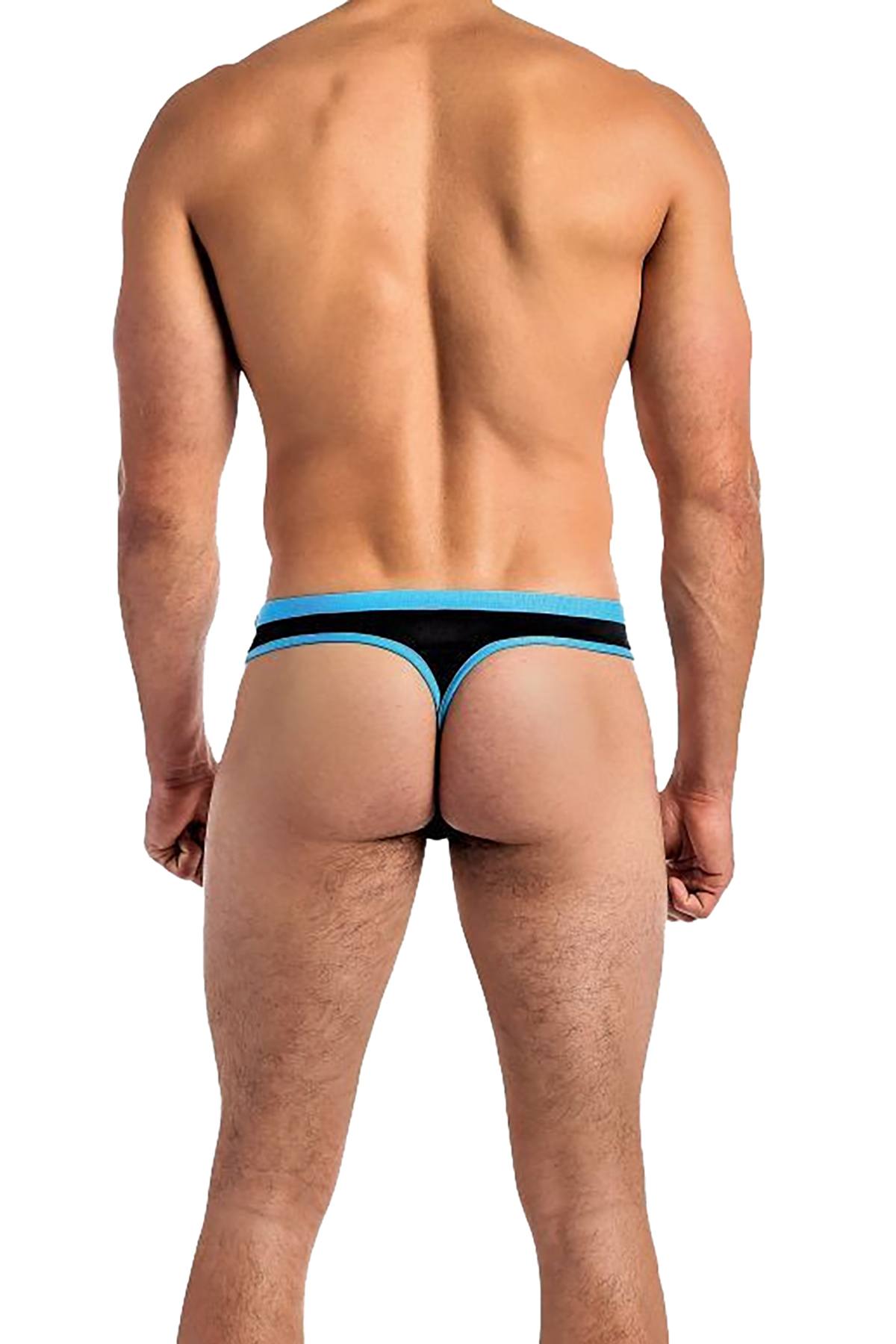 Male Power Black Cutting-Edge Cut-Out Thong