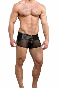 Male Power Black Extreme Birdcage Sheer-Panel Short thumbnail 1