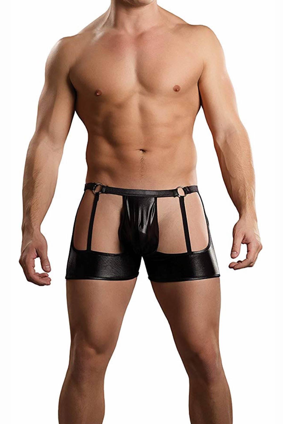Male Power Black Extreme Garter Short with Ring