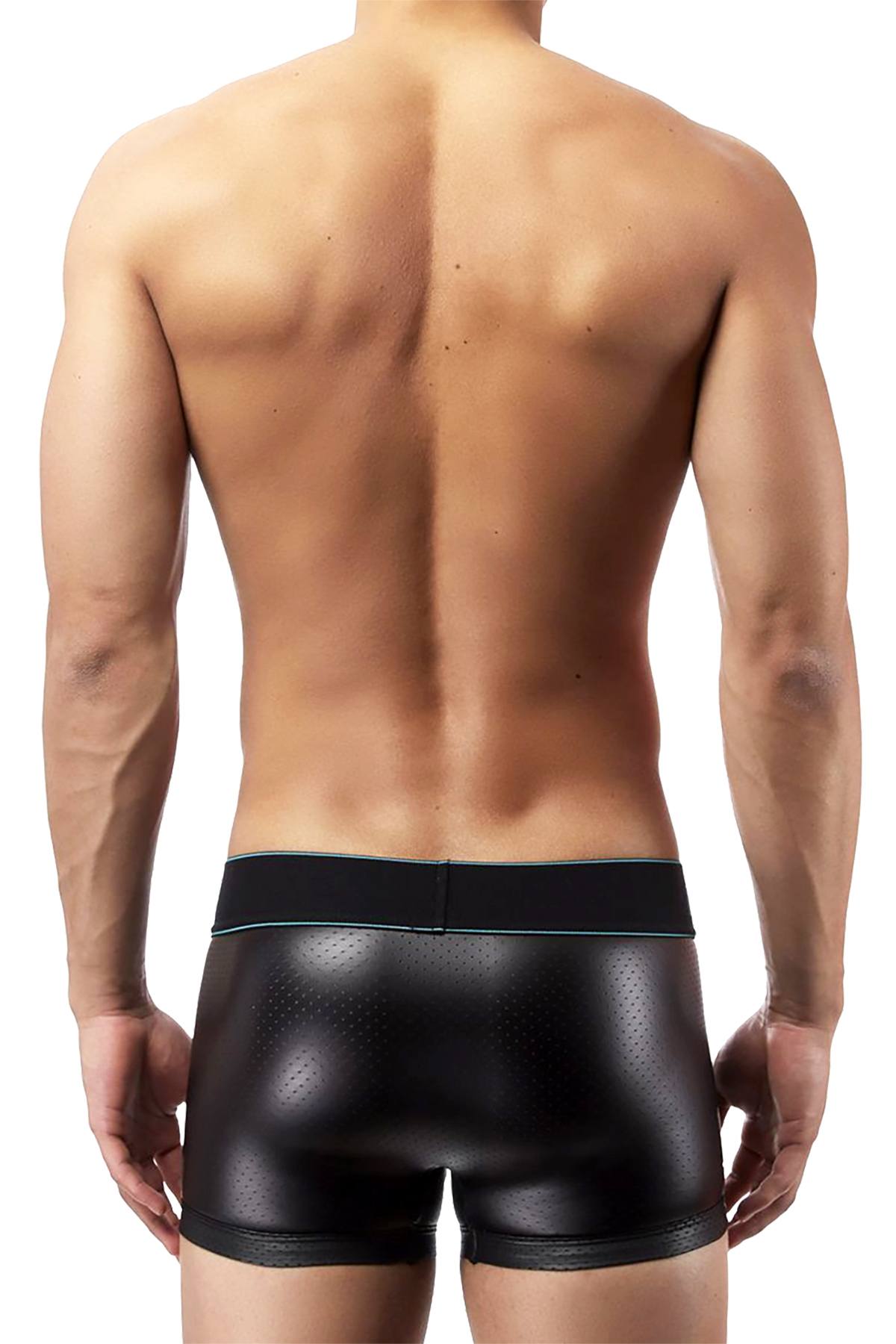 Male Power Black Lazer Mesh Mini-Short Boxer Brief