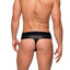 Male Power Black Lazer Mesh Thong