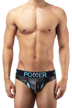 Male Power Black Lazer Mesh Thong thumbnail 1
