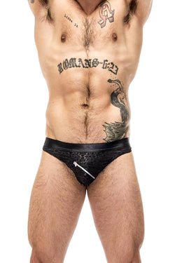 Male Power Black Zip-It 2X Zip Bikini Brief thumbnail 2