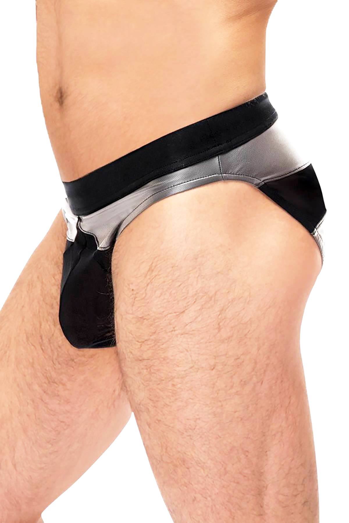 Male Power Grey/Black Iron-Clad Bikini Brief