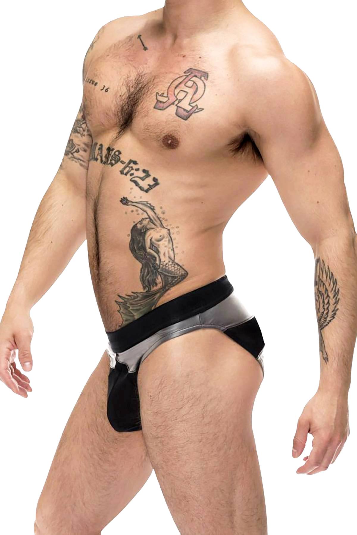 Male Power Grey/Black Iron-Clad Bikini Brief