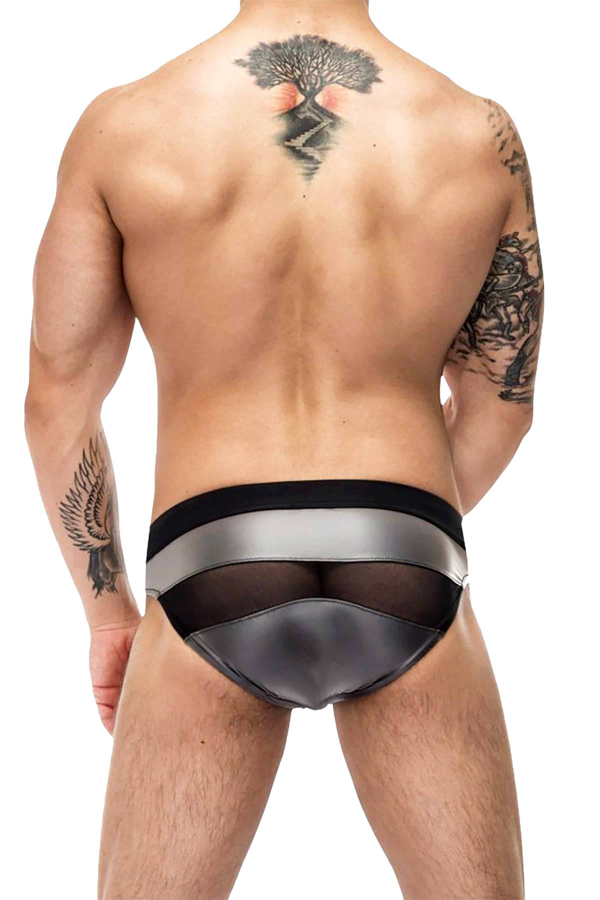 Male Power Grey/Black Iron-Clad Bikini Brief