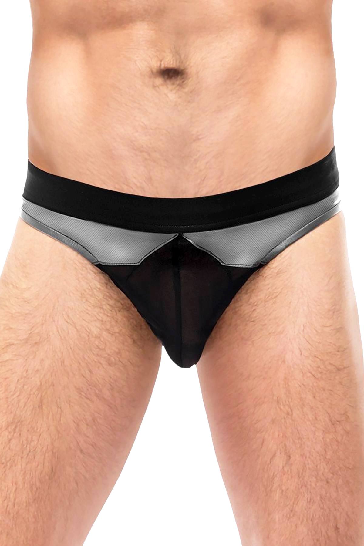 Male Power Grey/Black Iron-Clad Bikini Brief
