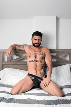 Male Power Grey/Black Iron-Clad Thong thumbnail 4