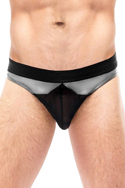 Male Power Grey/Black Iron-Clad Thong thumbnail 2