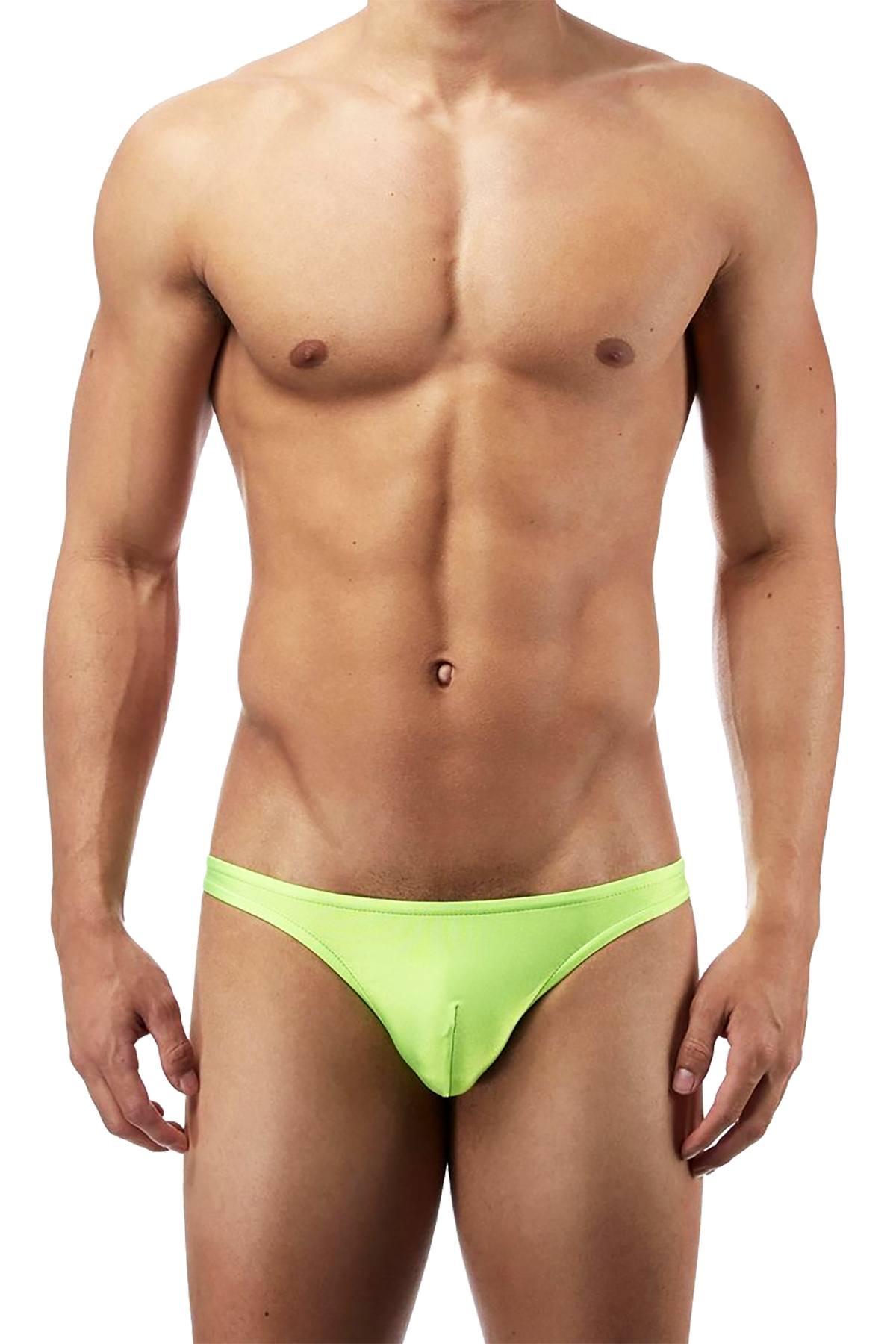 Male Power Lime Euro-Male Spandex Brazilian-Pouch Bikini Brief