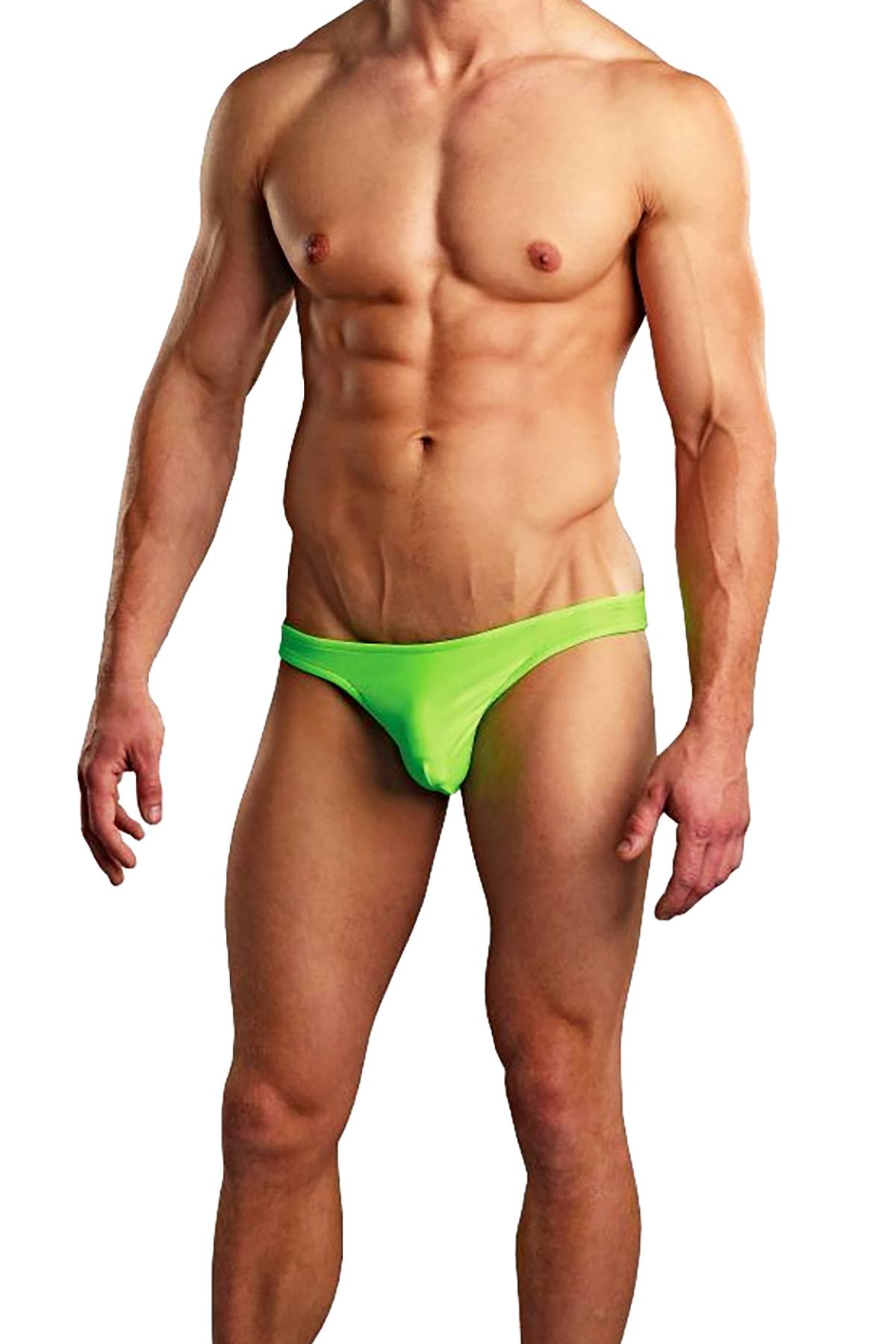 Male Power Lime Euro-Male Spandex Brazilian-Pouch Bikini Brief