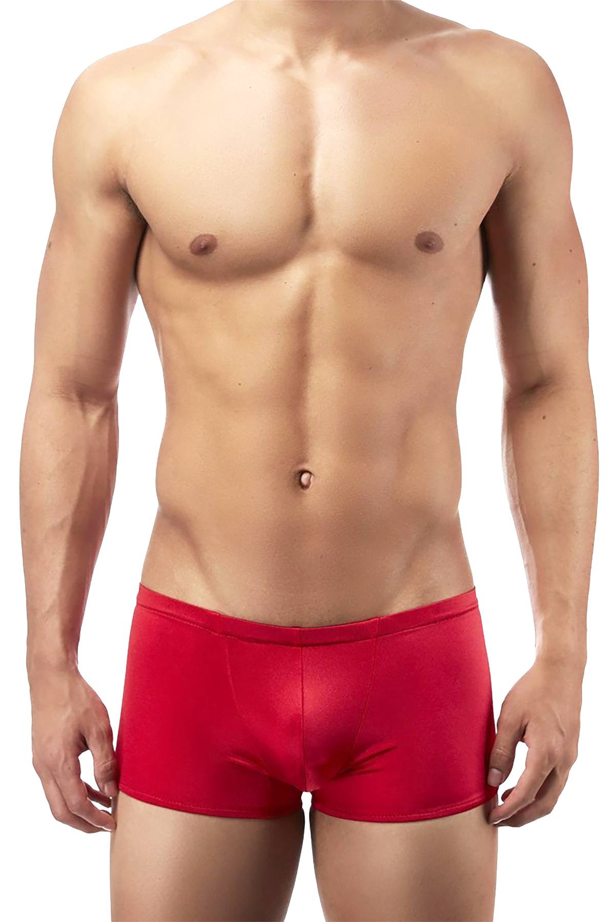 Male Power Red Satin/Lycra Low-Rise Trunk