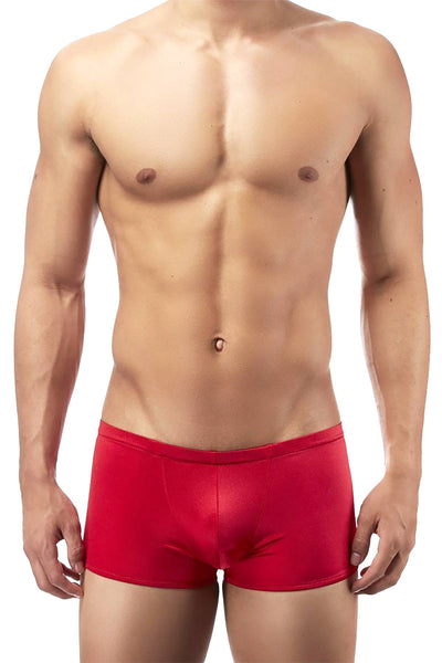 Male Power Red Satin/Lycra Low-Rise Trunk