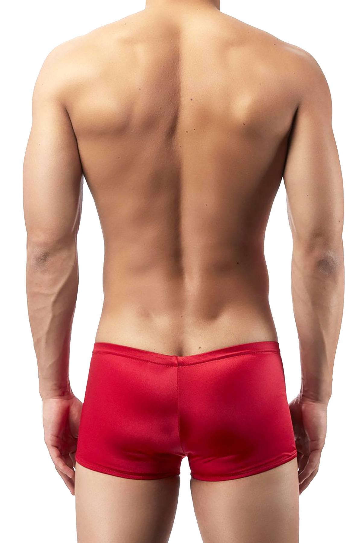 Male Power Red Satin/Lycra Low-Rise Trunk