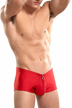 Male Power Red Spandex Zipper Short thumbnail 2