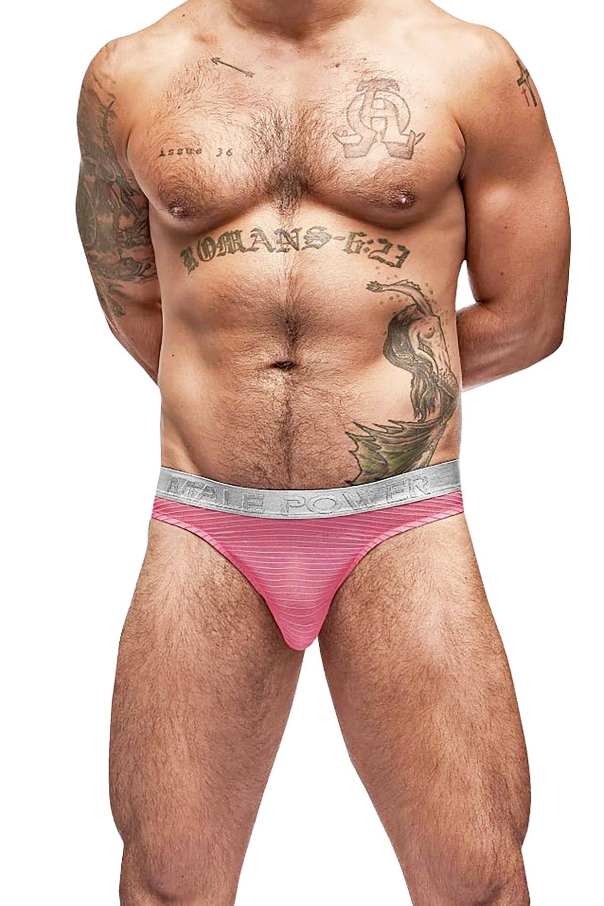 Male Power Salmon Mesh/Rib Bong Thong