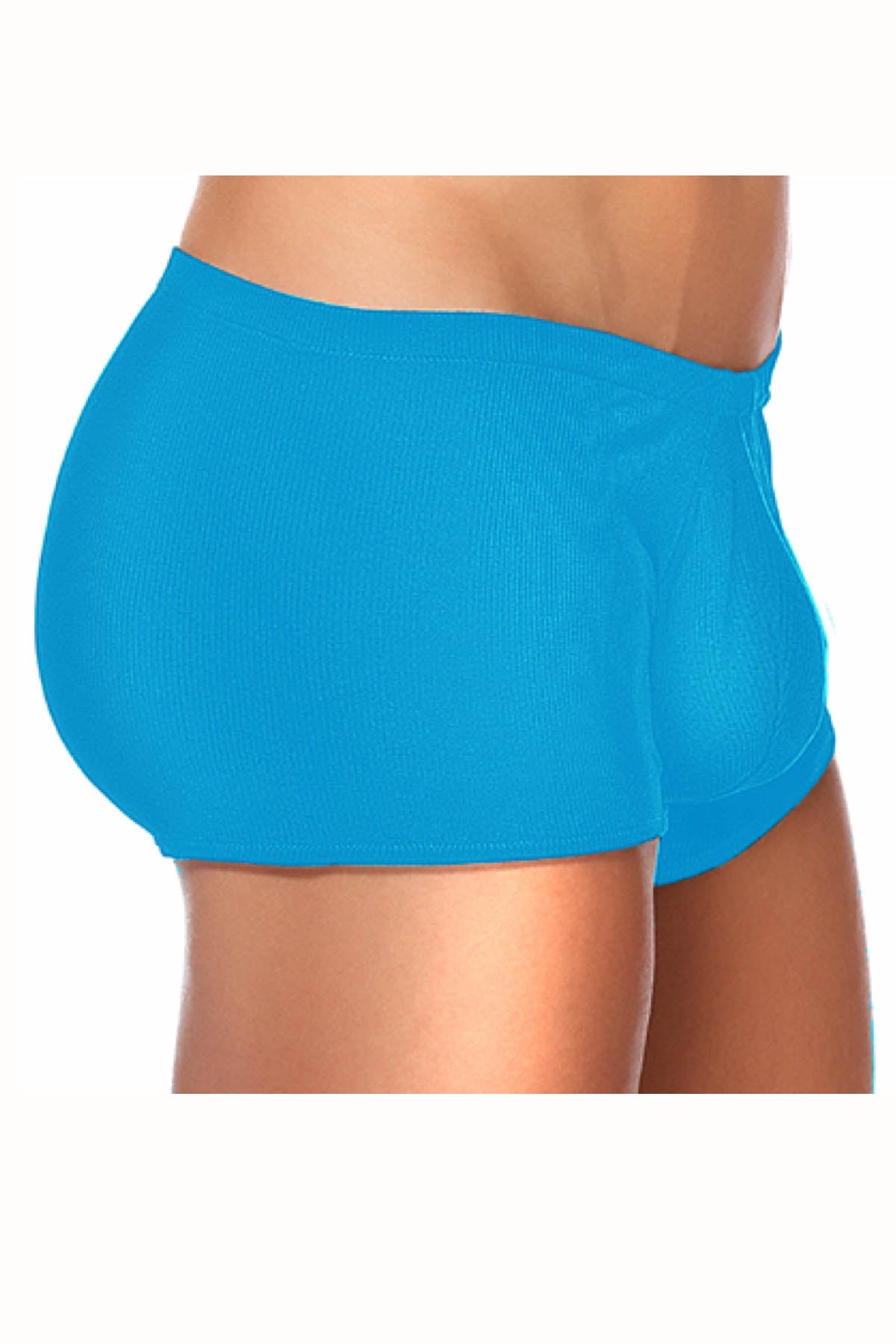 Male Power Turquoise Cotton-Rib Pouch Trunk