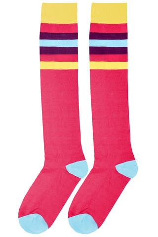 Mamia Pink Lemonade Peace Knee High Socks