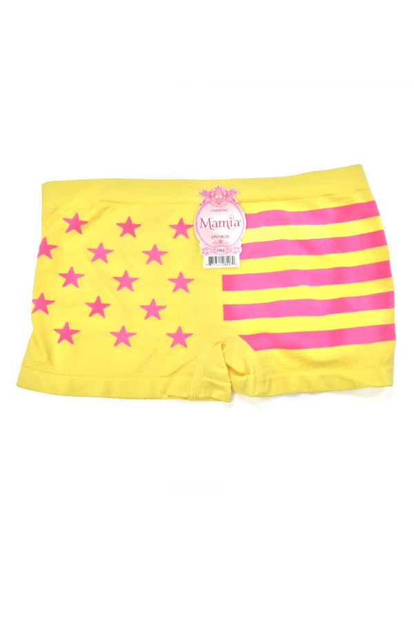 Mamia Yellow Stars & Stripes Seamless Boyshort