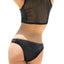 Mapale 2pc Black Wet-Look Zip-Front Halter Bikini