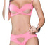 Mapale 2pc Hot Pink Peep Cutout Blacklight Bra & Panty Set