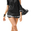 Mapale Black Cold Shoulder Shortie Beach Dress