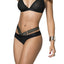 Mapale Black/Gold-Metallic Netted-Mesh Bra/Panty 2-Pc Set
