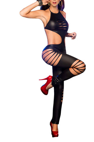 Mapale Black Laser-Cut Catsuit