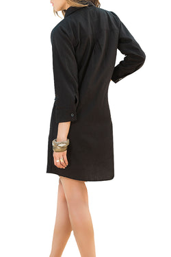 Mapale Black Shredded Button-Down Dress thumbnail 3