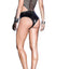 Mapale Black Wet-Look Deep-V Bodysuit