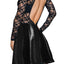 Mapale Black Wet-Look Leather & Lace Long Sleeve Dress