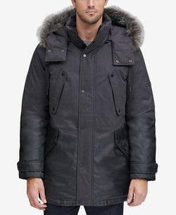 Marc New York Mixed-media Parka With Removable Hood Charcoal Gray thumbnail 4