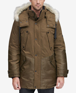 Marc New York Mixed-media Parka With Removable Hood Moss Green thumbnail 4