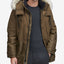 Marc New York Mixed-media Parka With Removable Hood Moss Green