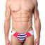Marco Marco Blue/Hot-Pink Nautical-Panel Swim Brief